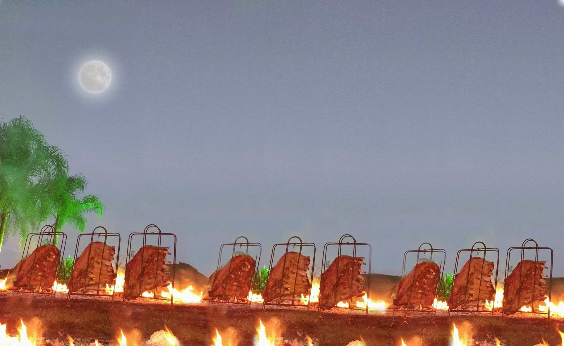 Costelas Fogo de Chão a luz do luar no Wish Resort Hotel